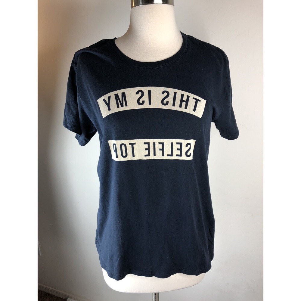 COTTON ON T Bar‎ Womens M Dark Blue Selfie Shirt